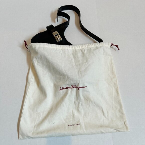 Black Salvatore Ferragamo Gancini Hobo Shoulder Bag with dust bag AQ-210170 - Picture 14 of 15